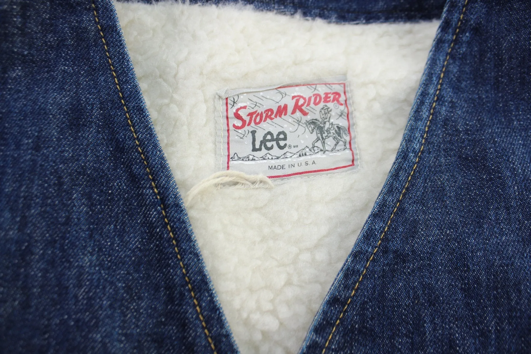70's Lee Storm Rider Denim Sherpa Lined Vest