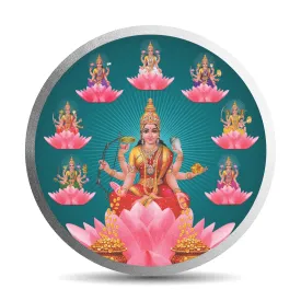 999 Pure Silver Guru Astha Mahalakshmi 10 Grams Coin (Design 35)