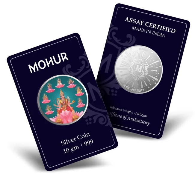 999 Pure Silver Guru Astha Mahalakshmi 10 Grams Coin (Design 35)