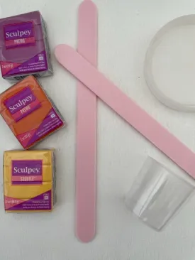 Acrylic Popstick Stirring Stick / Depth Guide Pair Large Milkshake Strawberry