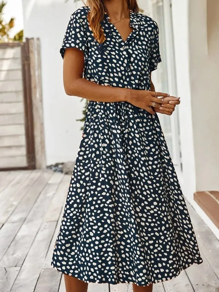 Amber Printed V-Neck Dress