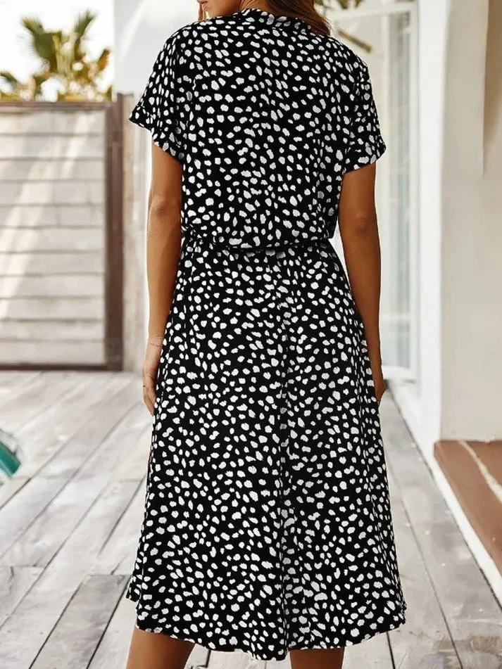 Amber Printed V-Neck Dress
