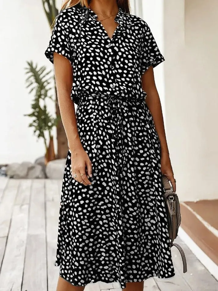 Amber Printed V-Neck Dress