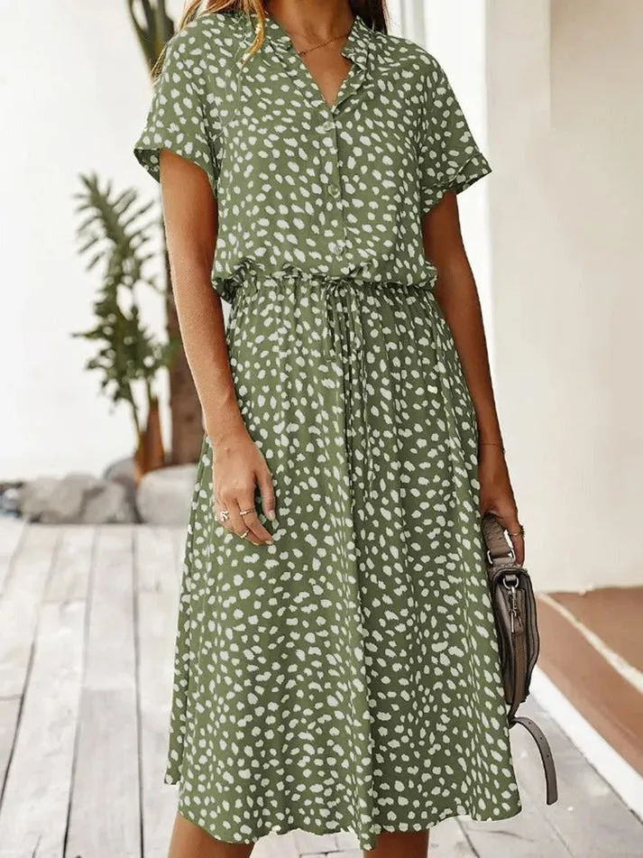 Amber Printed V-Neck Dress