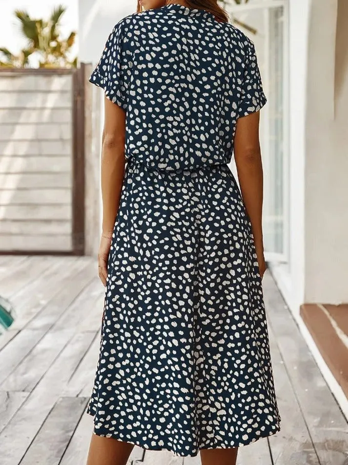 Amber Printed V-Neck Dress