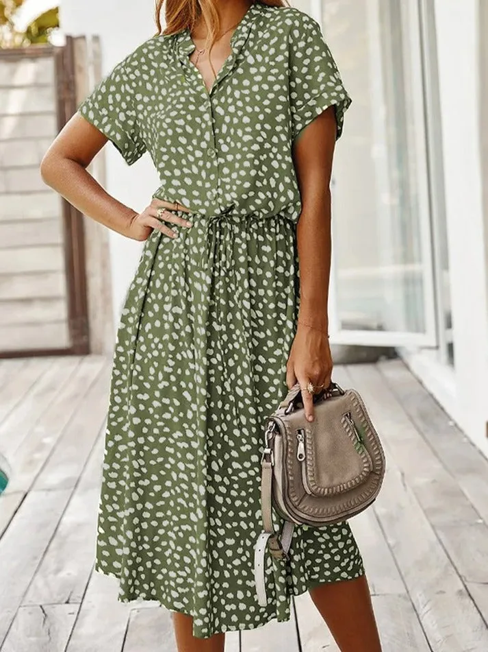 Amber Printed V-Neck Dress