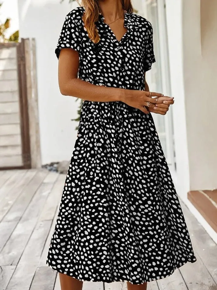 Amber Printed V-Neck Dress