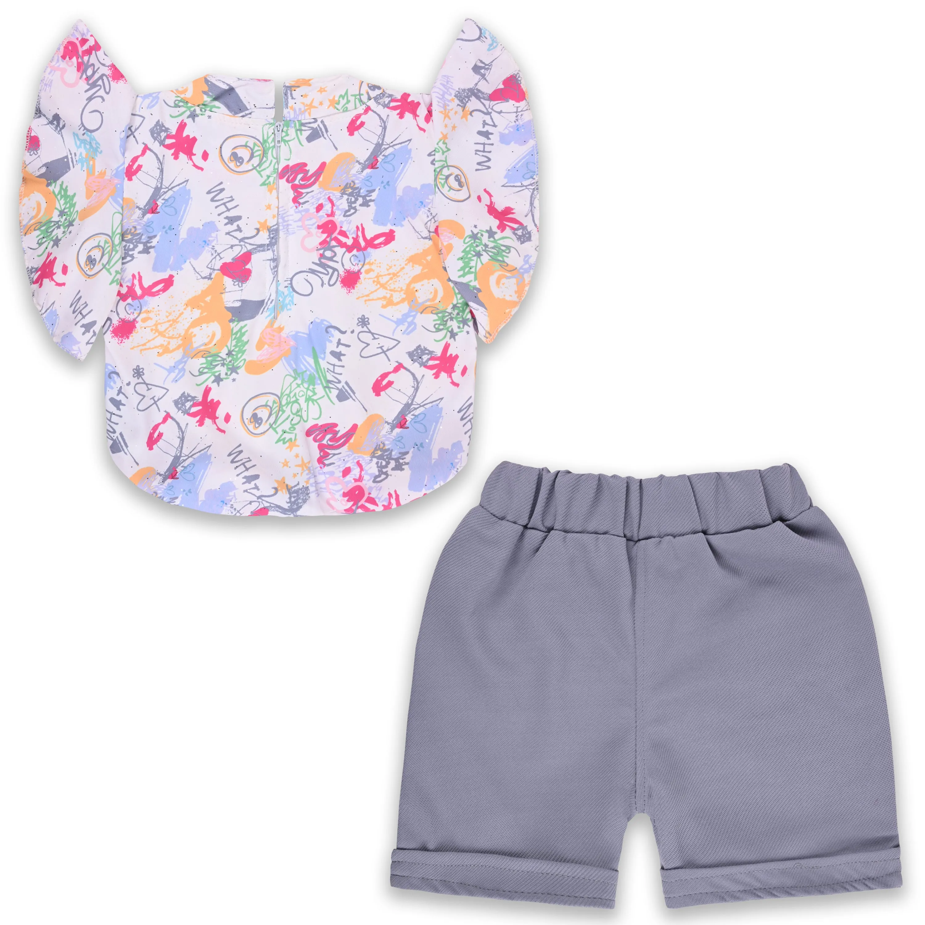 Baby Girls Printed Top and Shorts Clothing Set