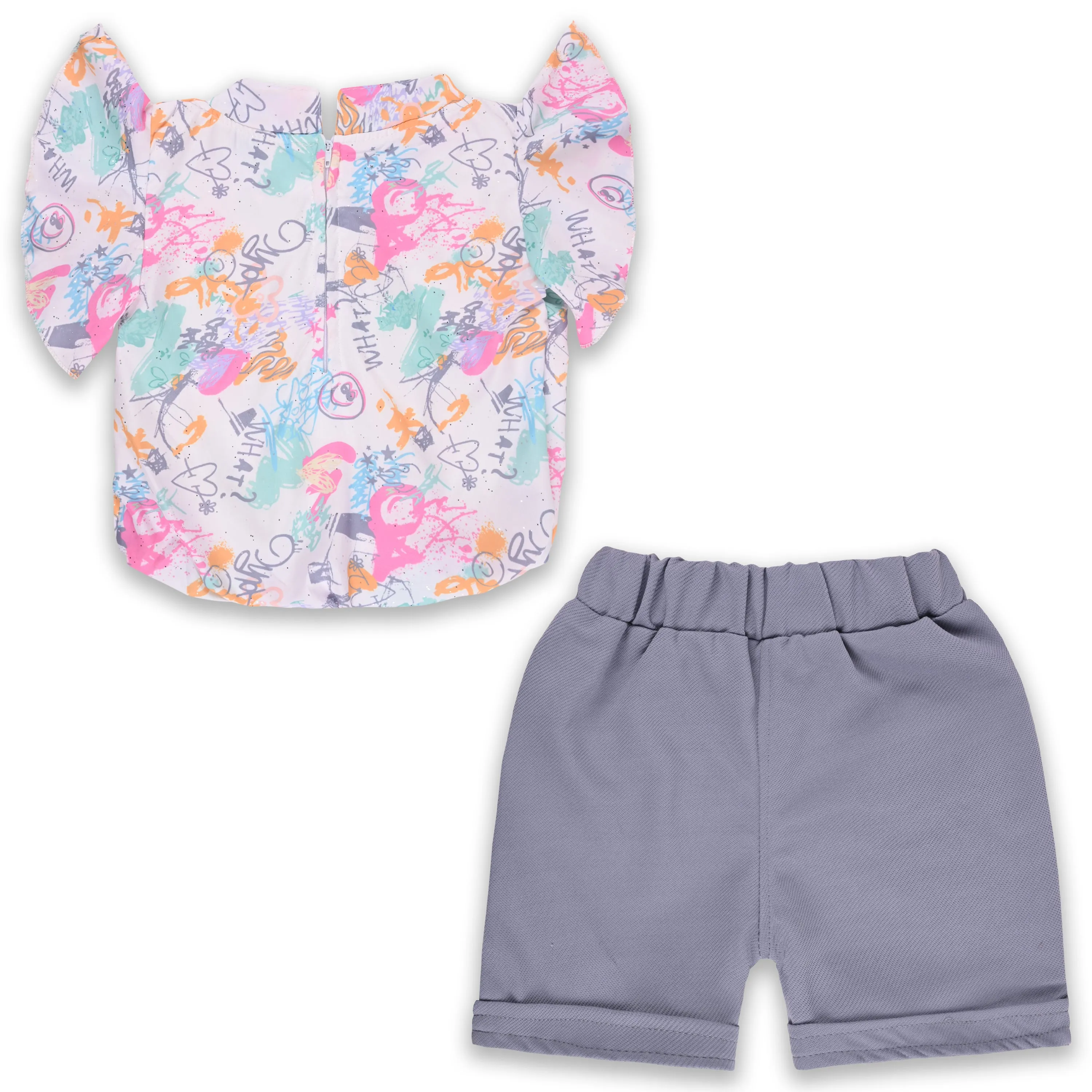 Baby Girls Printed Top and Shorts Clothing Set
