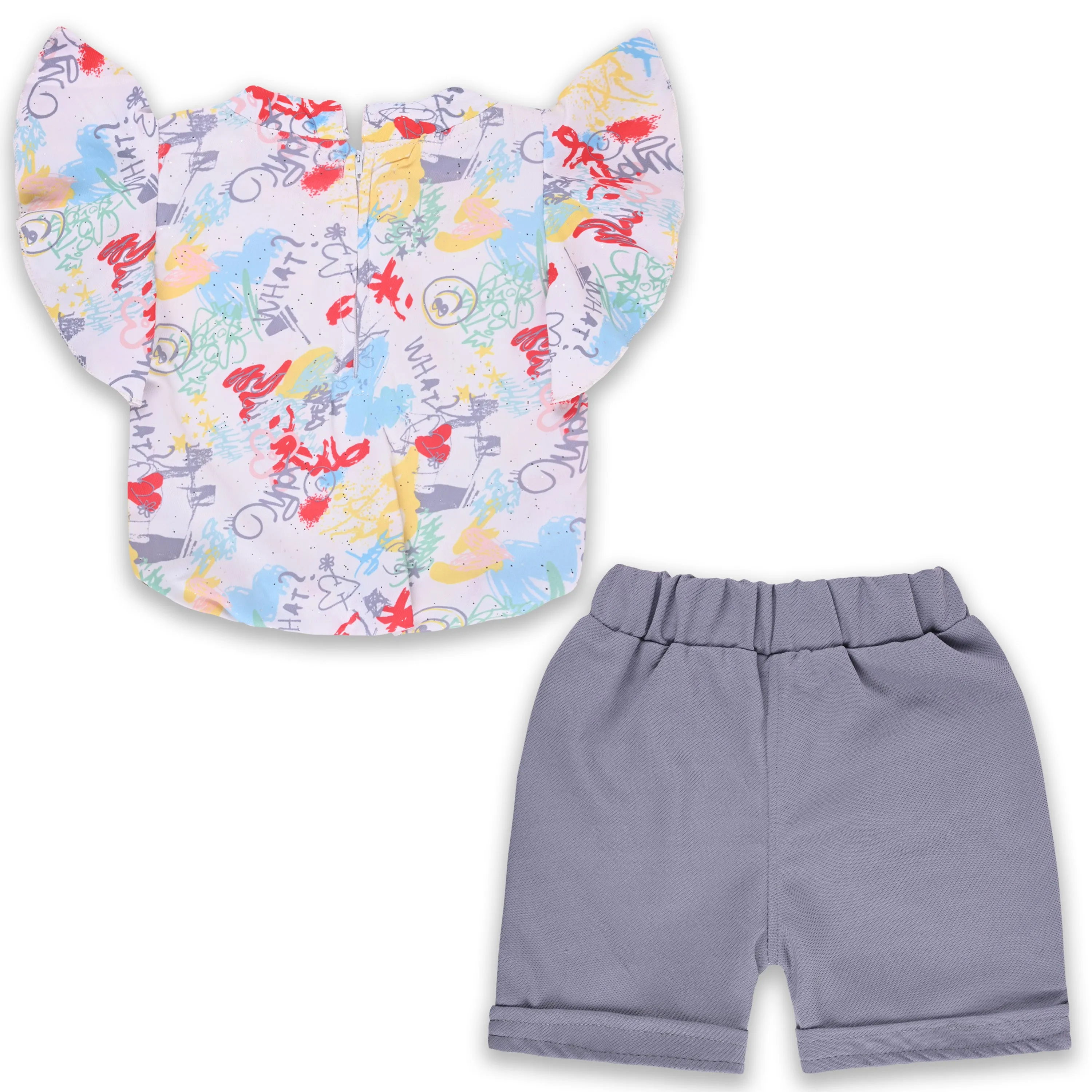 Baby Girls Printed Top and Shorts Clothing Set