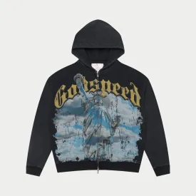 Chrome Liberty Zip Hoodie (Black Wash) - GCHLBZIPHDDBWSH