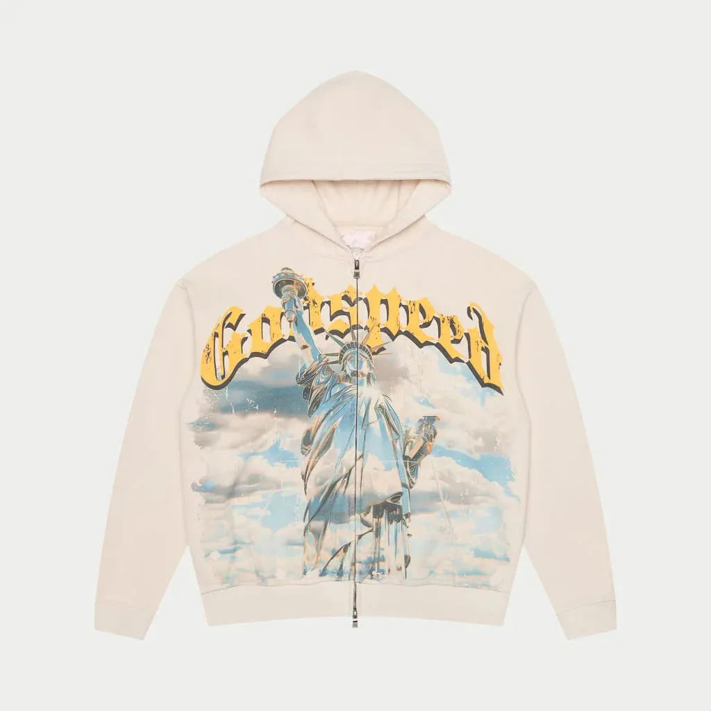 Chrome Liberty Zip Hoodie (Bone) - GCHLBZIPHDDBNE
