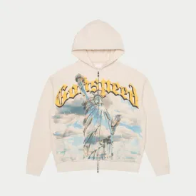 Chrome Liberty Zip Hoodie (Bone) - GCHLBZIPHDDBNE