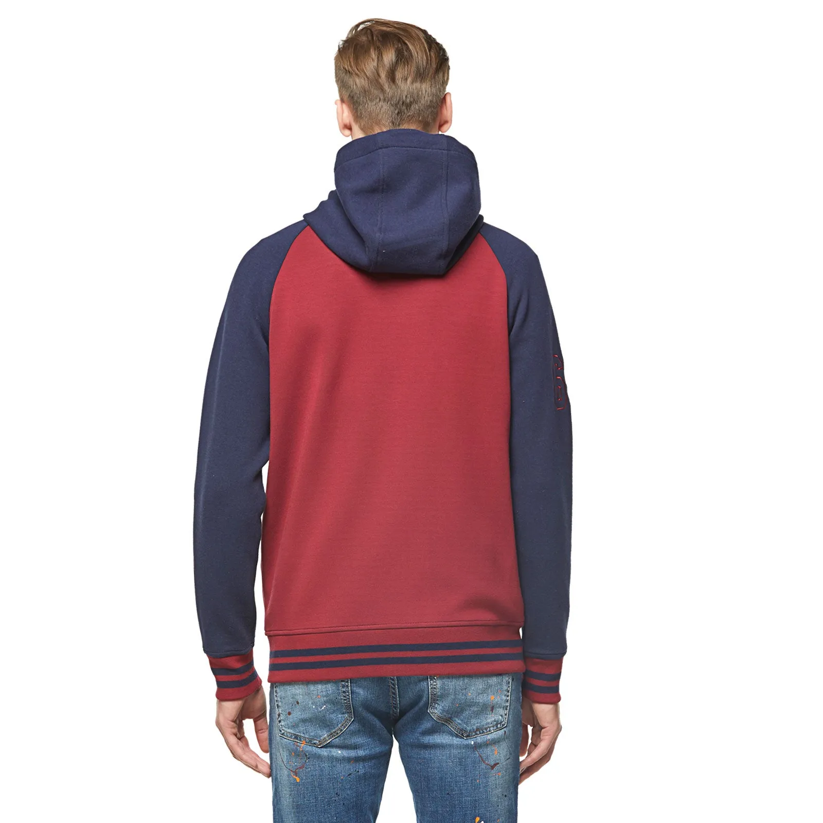Contrast stretch Scuba Hoodie Sweatshirt