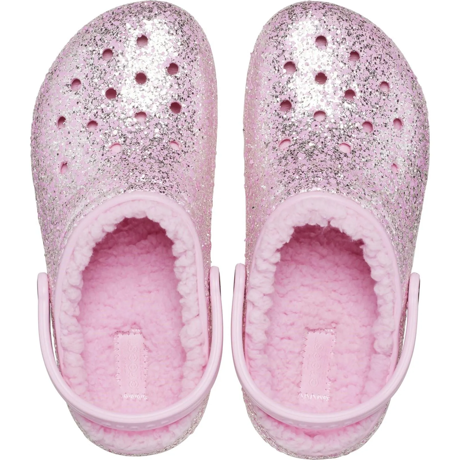 Crocs Kids' Classic Glitter Lined Clog Sandals
