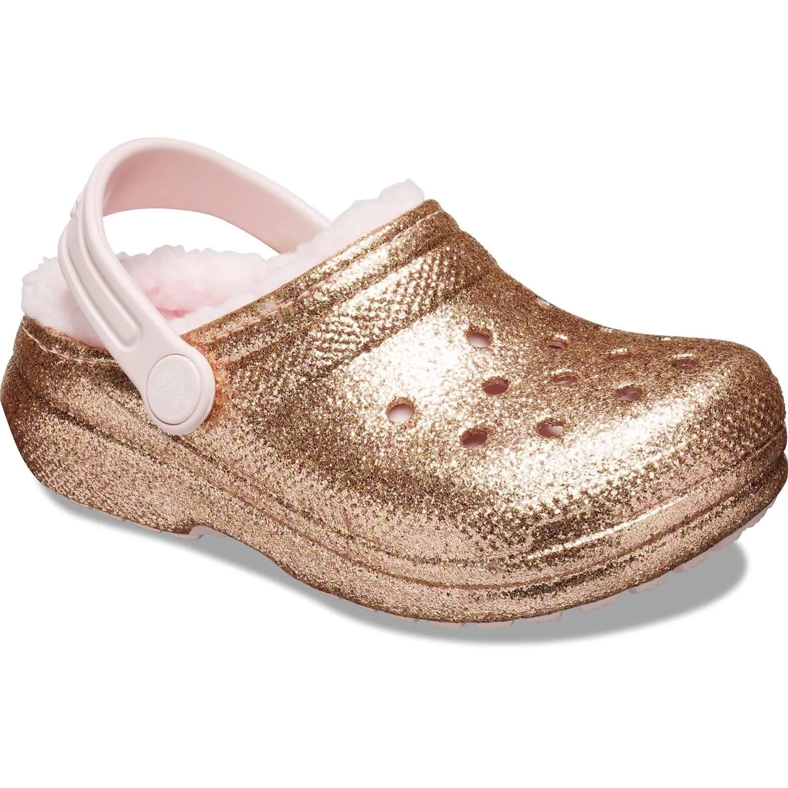 Crocs Kids' Classic Glitter Lined Clog Sandals