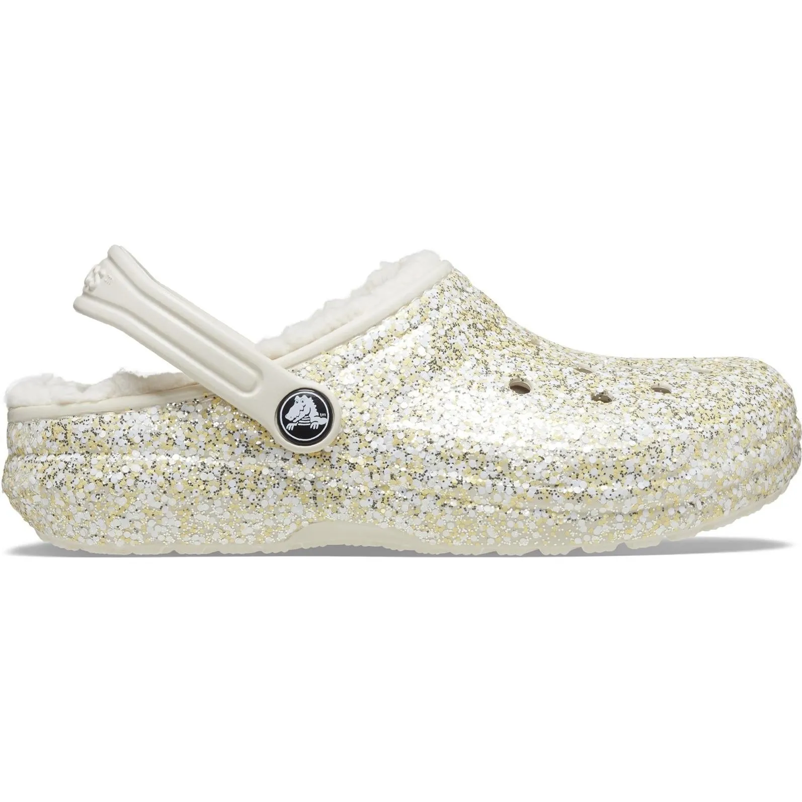 Crocs Kids' Classic Glitter Lined Clog Sandals