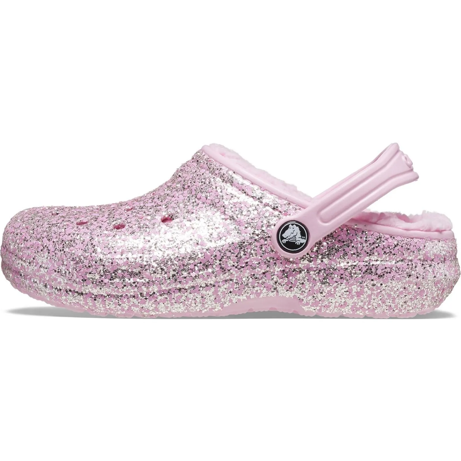 Crocs Kids' Classic Glitter Lined Clog Sandals