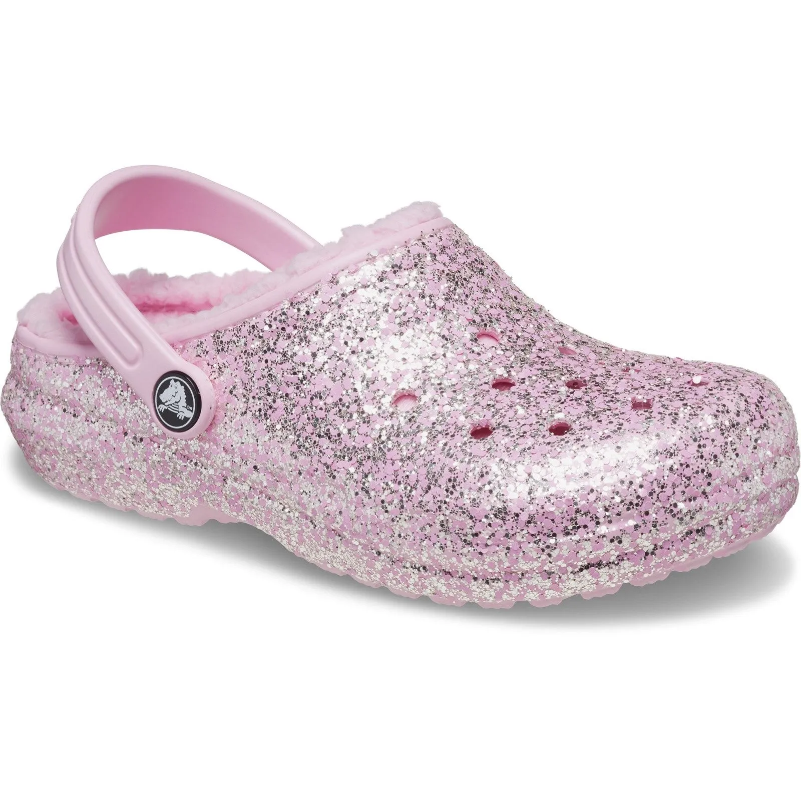 Crocs Kids' Classic Glitter Lined Clog Sandals