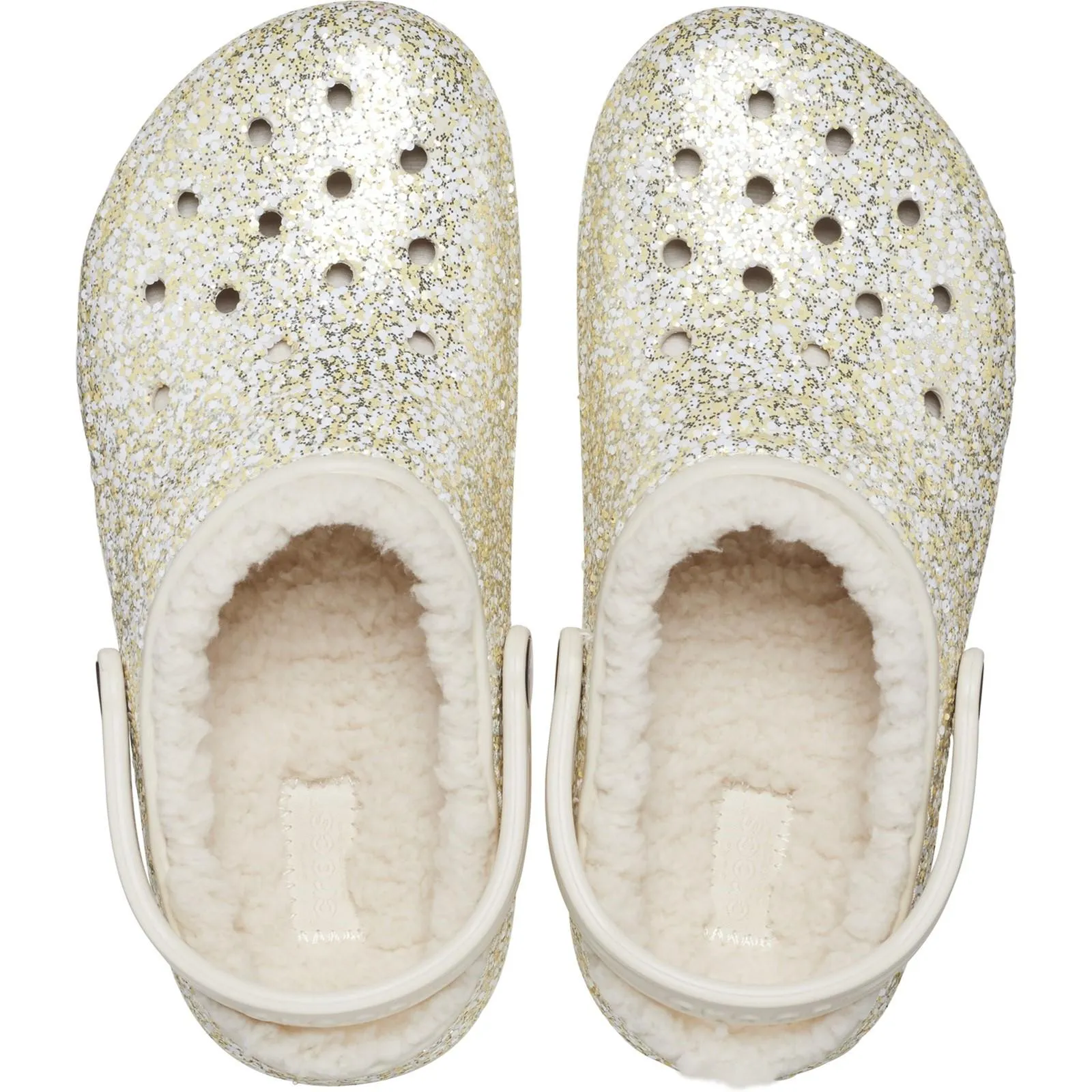 Crocs Kids' Classic Glitter Lined Clog Sandals