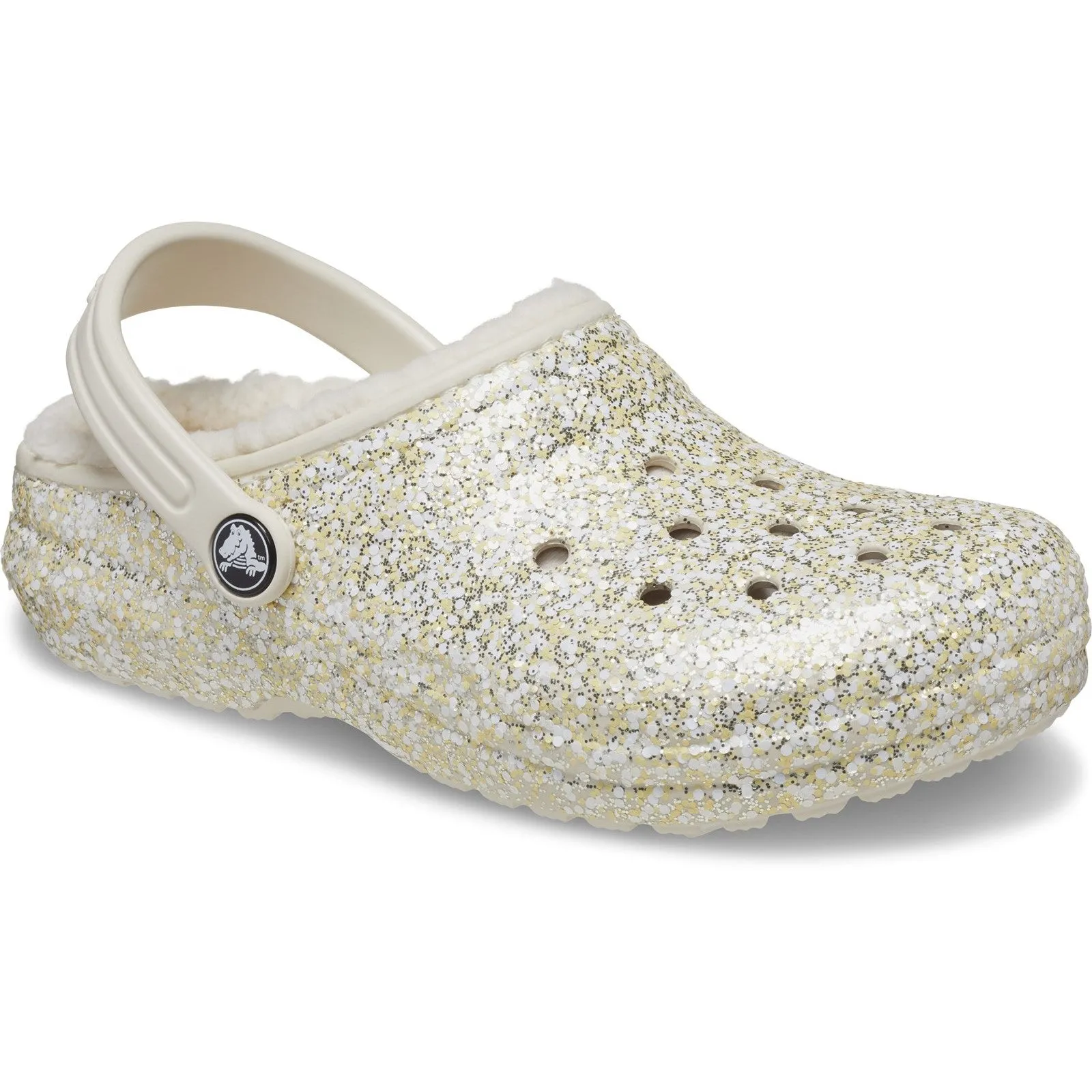 Crocs Kids' Classic Glitter Lined Clog Sandals