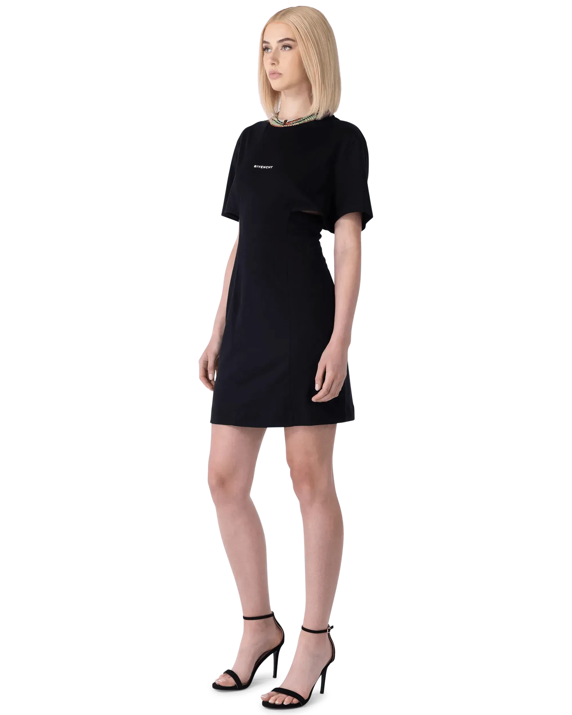Embroidered Collar T-Shirt Dress