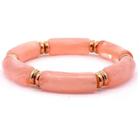 Formica & Gold Plate Bead Bracelet, Pink