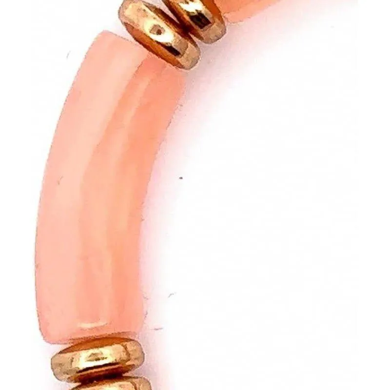Formica & Gold Plate Bead Bracelet, Pink