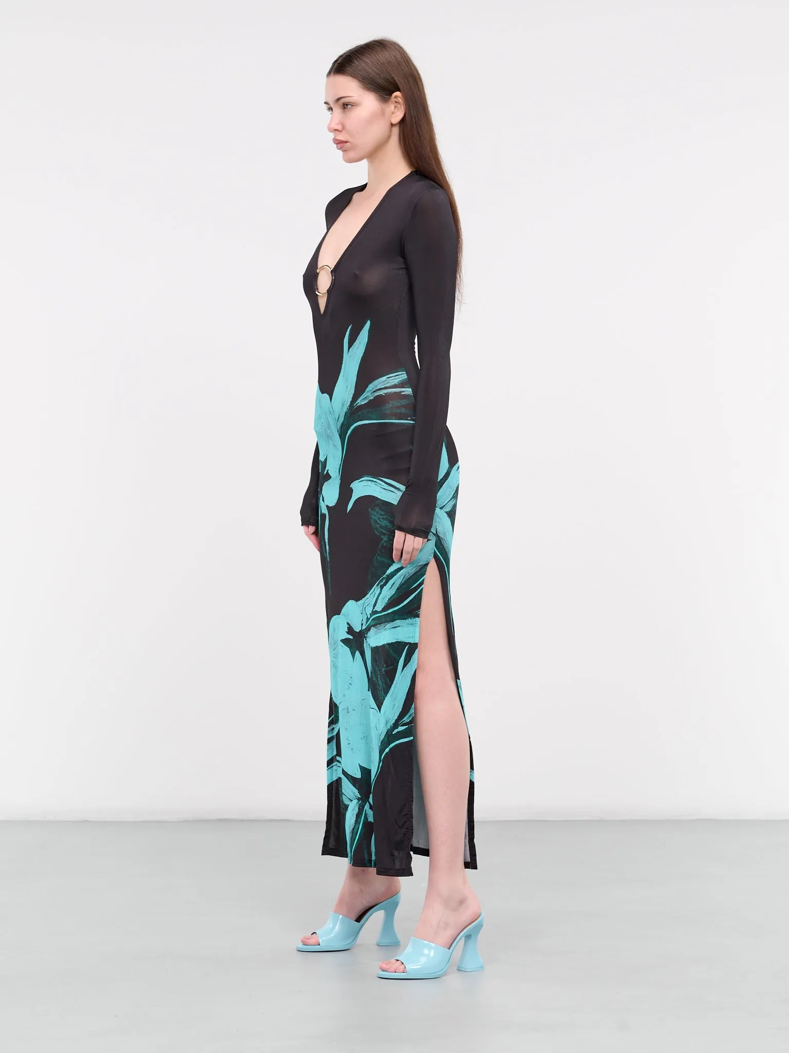 Helios Maxi Dress (114115-5042-TURQUOISE-FLOWER)