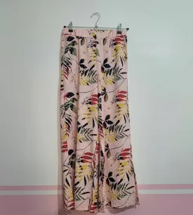 Leaf printed pants with slits Size S