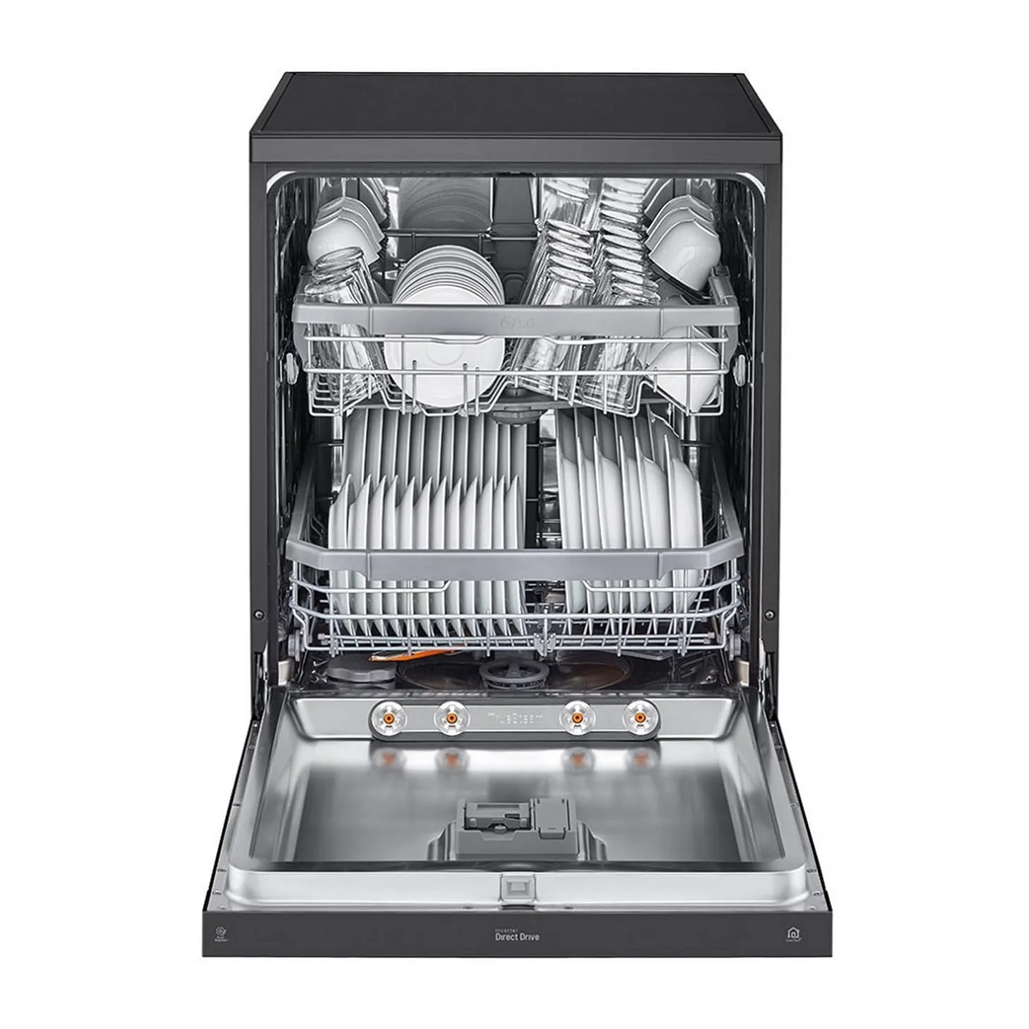 LG DFB424FM 14 Place Setting Dishwasher | TrueSteam, QuadWash, EasyRack Plus, Wi-Fi Enabled, Matte Black, Inverter Direct Drive Motor | Freestanding Dishwasher for Indian Kitchens