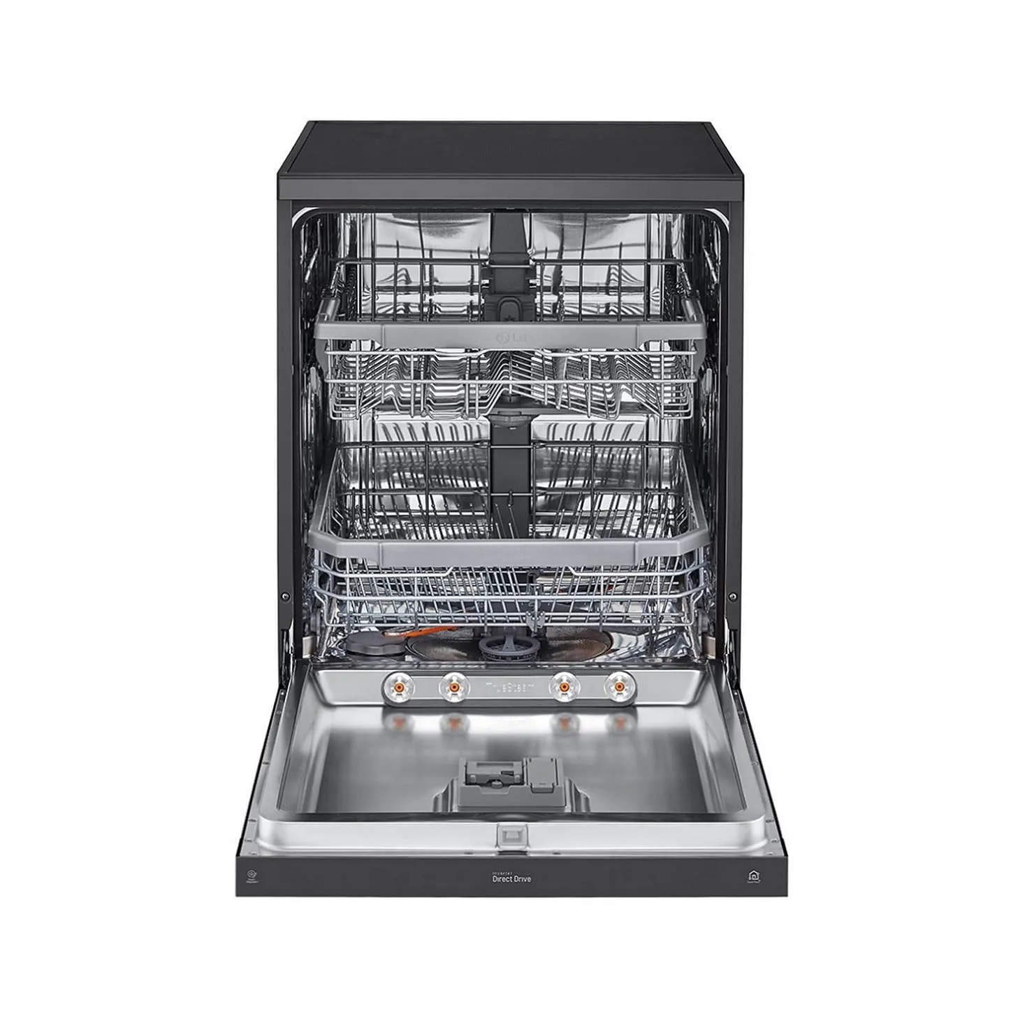 LG DFB424FM 14 Place Setting Dishwasher | TrueSteam, QuadWash, EasyRack Plus, Wi-Fi Enabled, Matte Black, Inverter Direct Drive Motor | Freestanding Dishwasher for Indian Kitchens