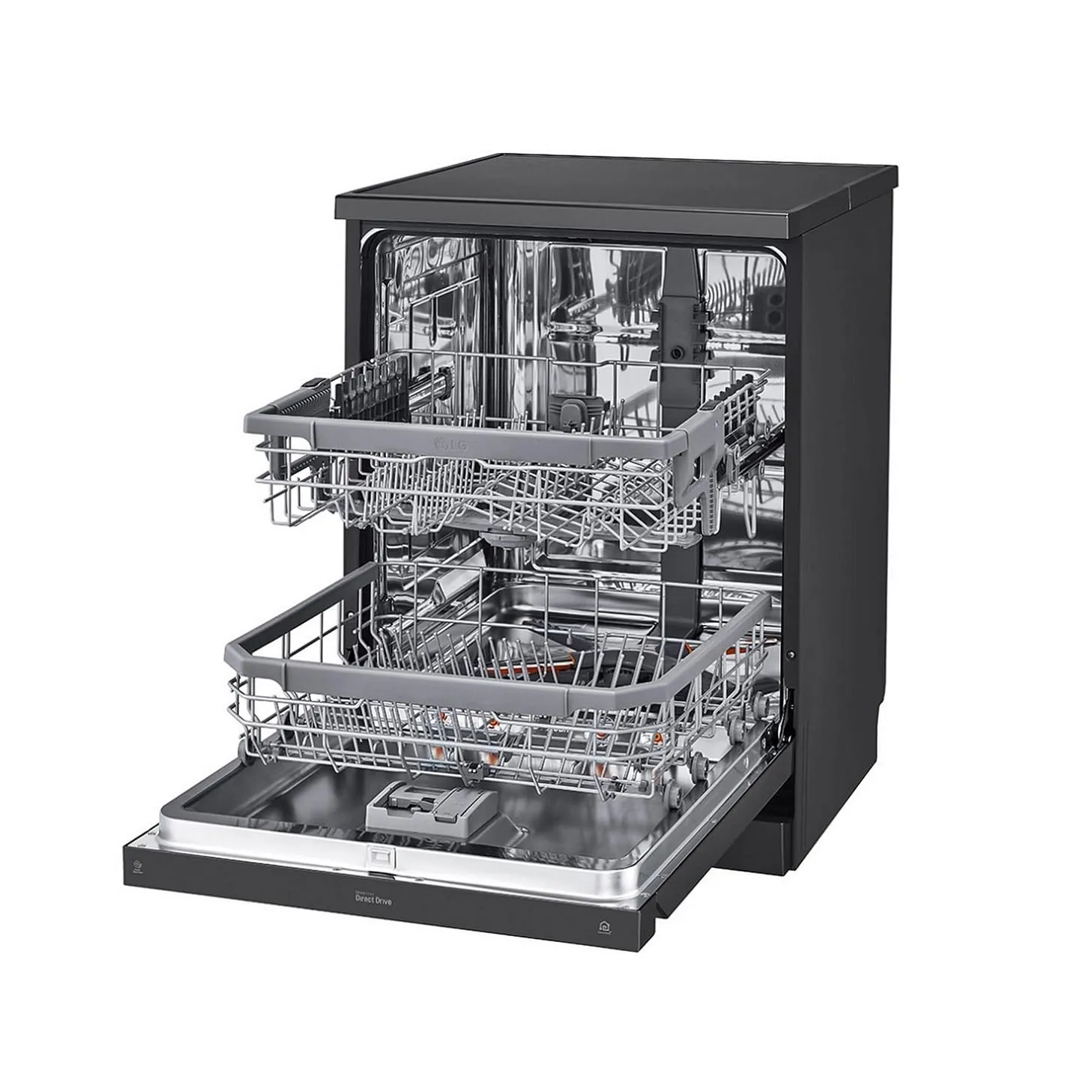 LG DFB424FM 14 Place Setting Dishwasher | TrueSteam, QuadWash, EasyRack Plus, Wi-Fi Enabled, Matte Black, Inverter Direct Drive Motor | Freestanding Dishwasher for Indian Kitchens