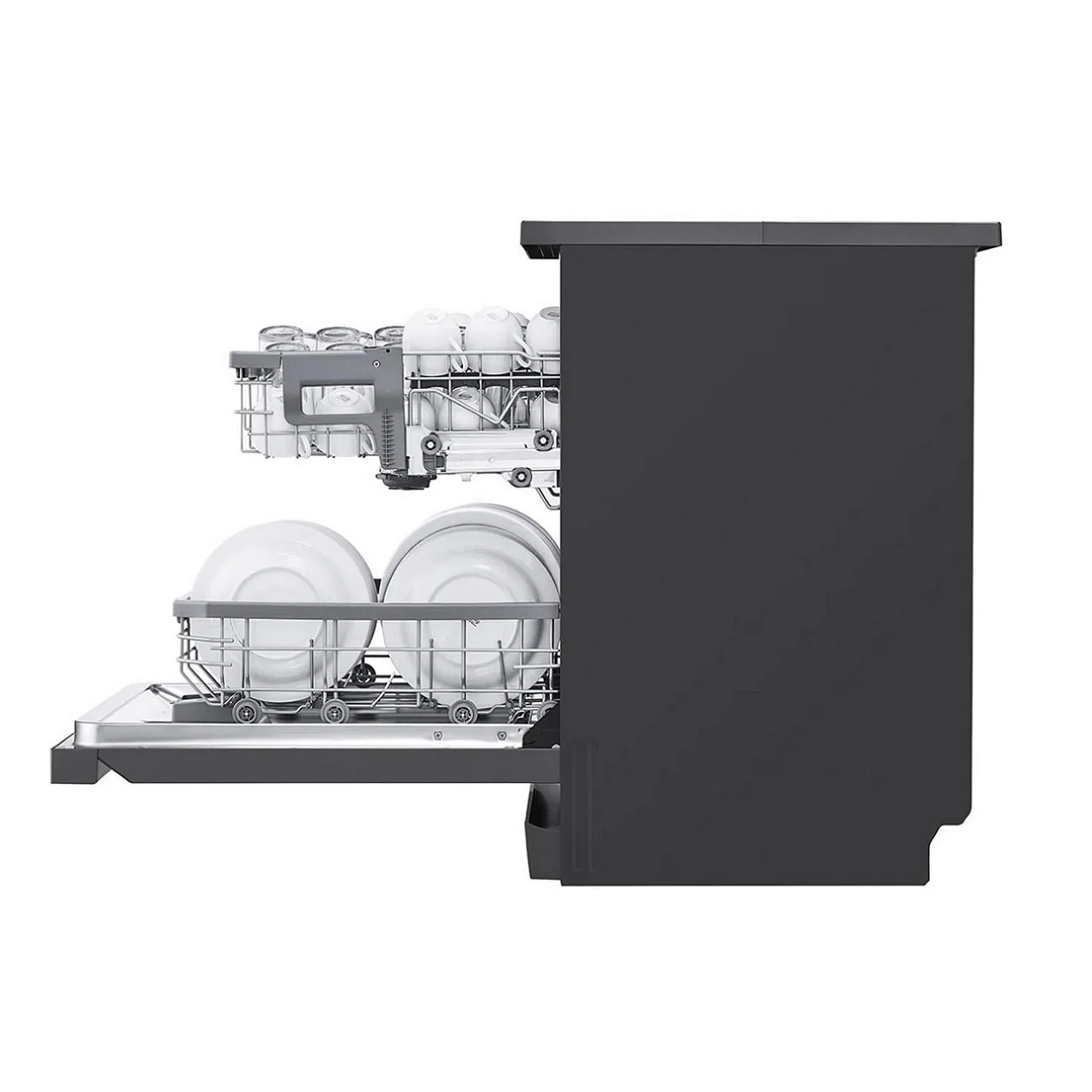 LG DFB424FM 14 Place Setting Dishwasher | TrueSteam, QuadWash, EasyRack Plus, Wi-Fi Enabled, Matte Black, Inverter Direct Drive Motor | Freestanding Dishwasher for Indian Kitchens