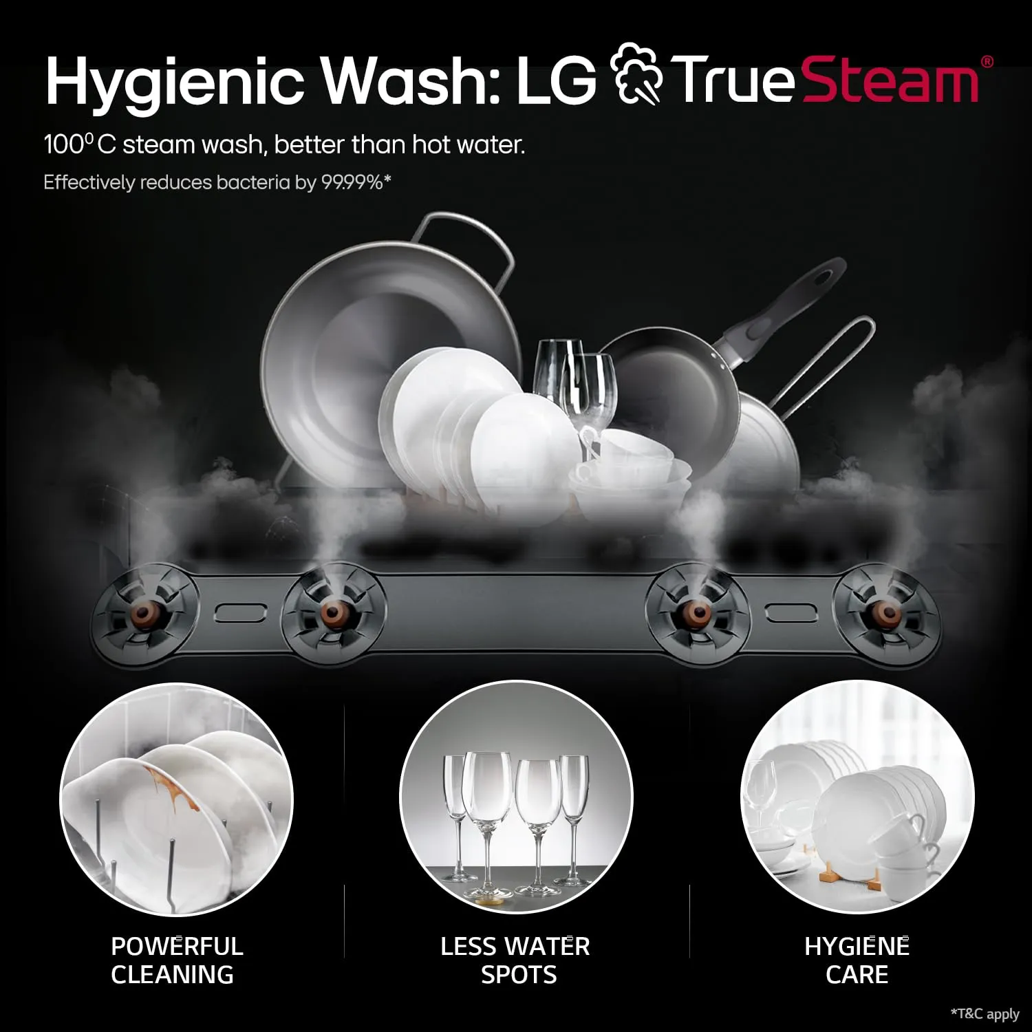 LG DFB424FM 14 Place Setting Dishwasher | TrueSteam, QuadWash, EasyRack Plus, Wi-Fi Enabled, Matte Black, Inverter Direct Drive Motor | Freestanding Dishwasher for Indian Kitchens