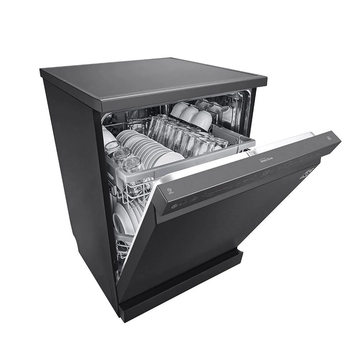 LG DFB424FM 14 Place Setting Dishwasher | TrueSteam, QuadWash, EasyRack Plus, Wi-Fi Enabled, Matte Black, Inverter Direct Drive Motor | Freestanding Dishwasher for Indian Kitchens