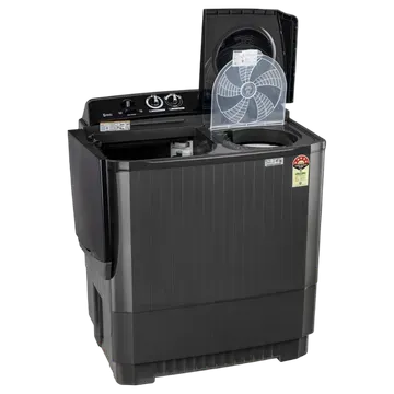LG P8535SLMZ 8.5Kg Semi Automatic Top Load Washing Machine, Roller Jet Pulsator   Soak, Full Black