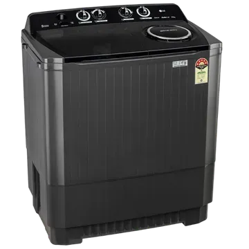 LG P8535SLMZ 8.5Kg Semi Automatic Top Load Washing Machine, Roller Jet Pulsator   Soak, Full Black