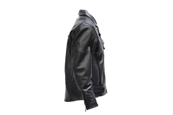 Mens Leather Braided Pistol Pete Jacket