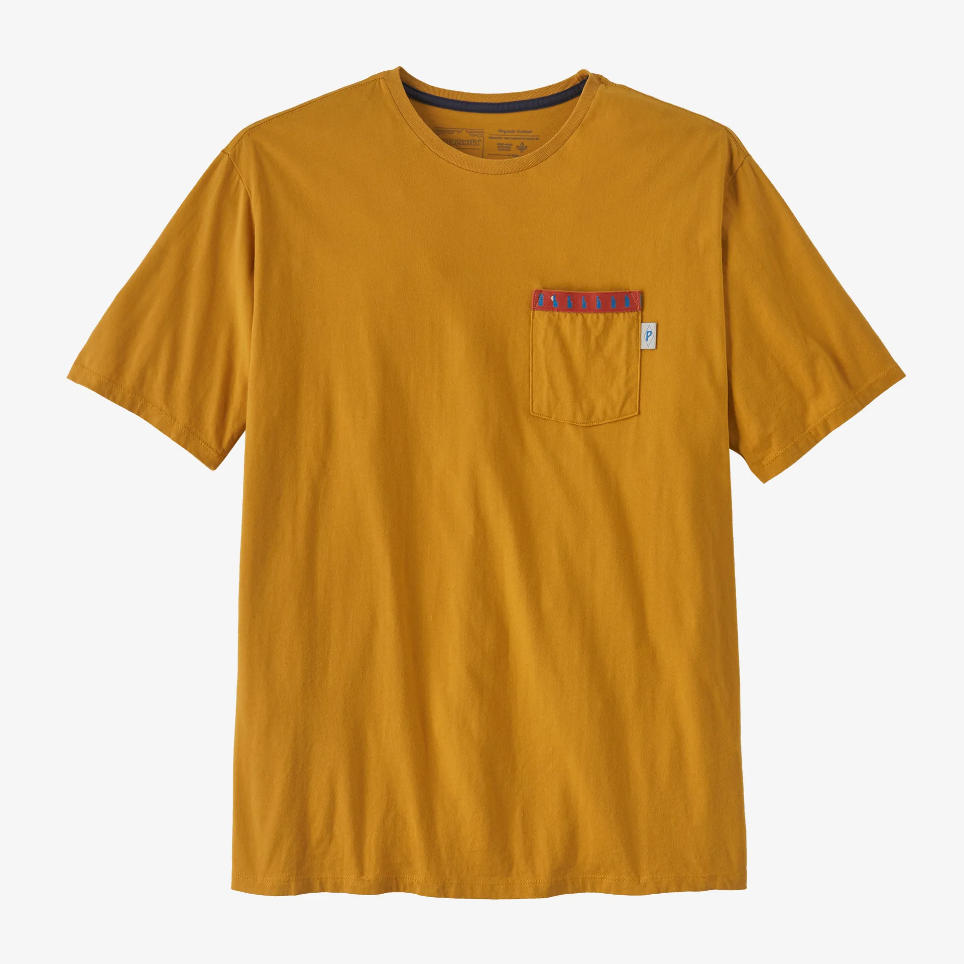 PATAGONIA M'S WATER PEOPLE ORGANIC POCKET T-SHIRT - WATER PEOPLE GATOR: PUFFER FISH GOLD