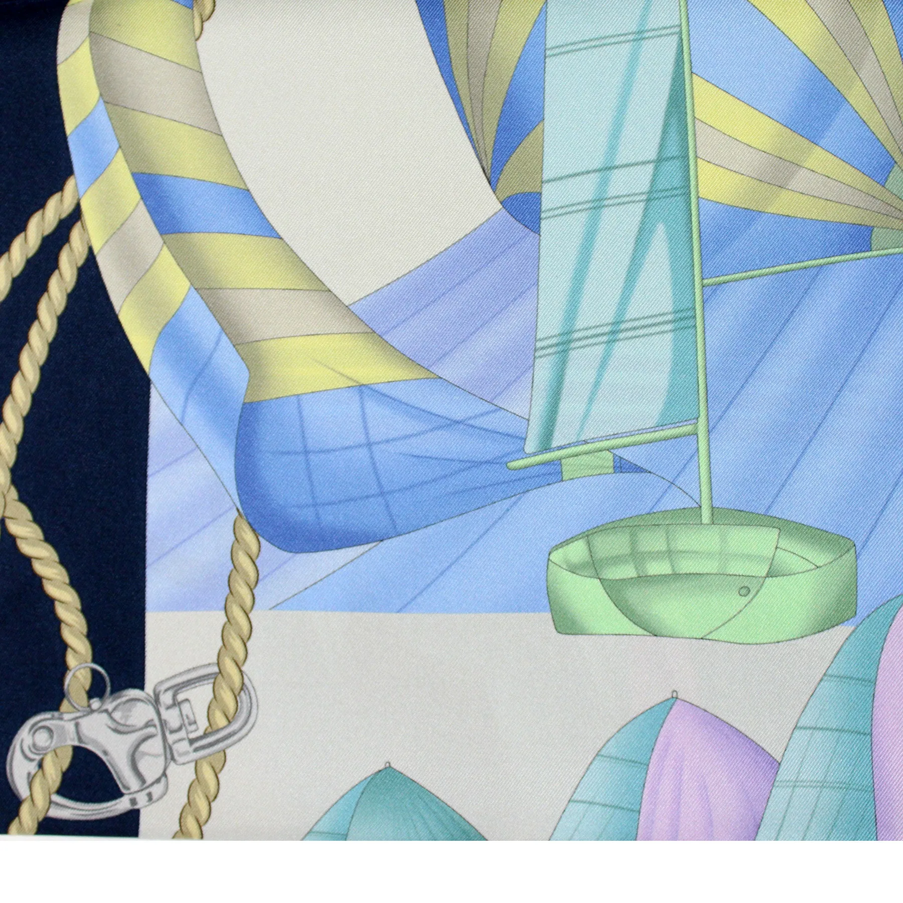 Salvatore Ferragamo Scarf Sailing Navy Blue - Twill Silk Foulard - 2024 Collection SALE