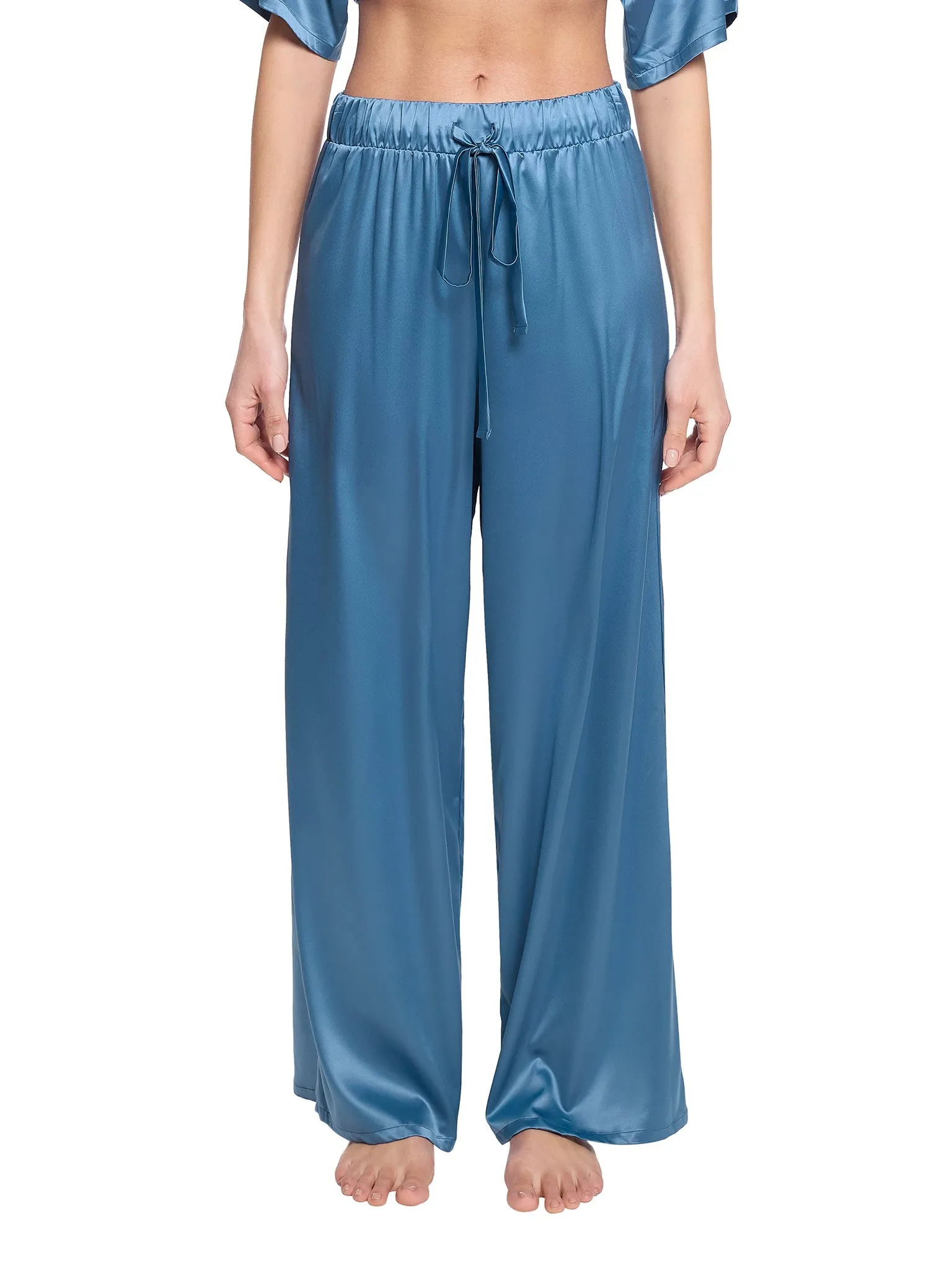 Satin Sleep Pant Bath Time Blue Sale