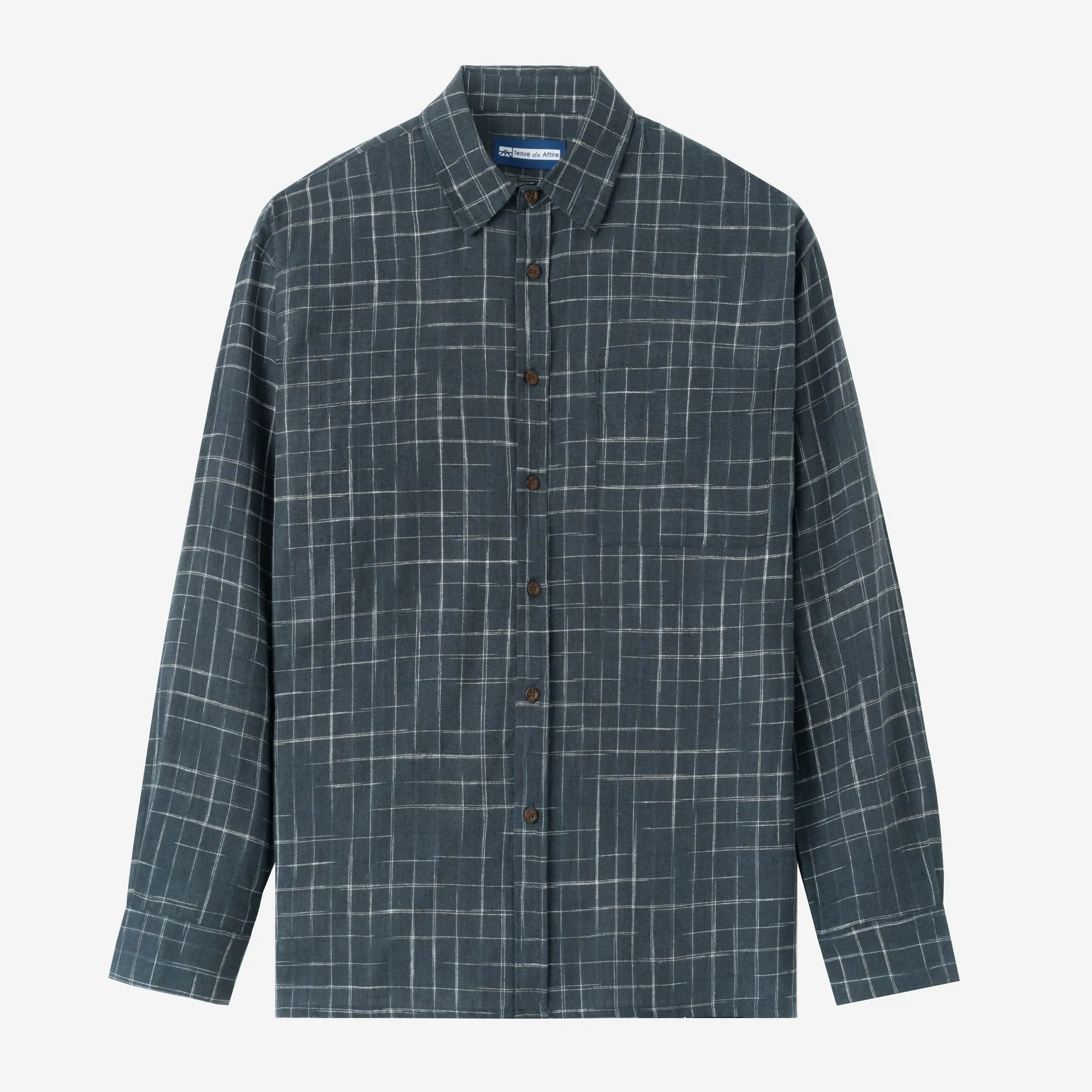 Summer Classic Long Sleeve Shirt - Navy Blue Square