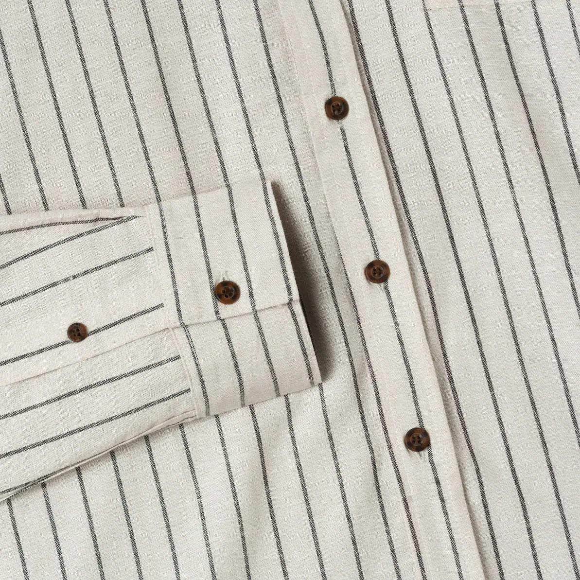 Sunny Vacation Long Sleeve Striped Shirt - Off-White Black