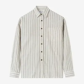 Sunny Vacation Long Sleeve Striped Shirt - Off-White Black