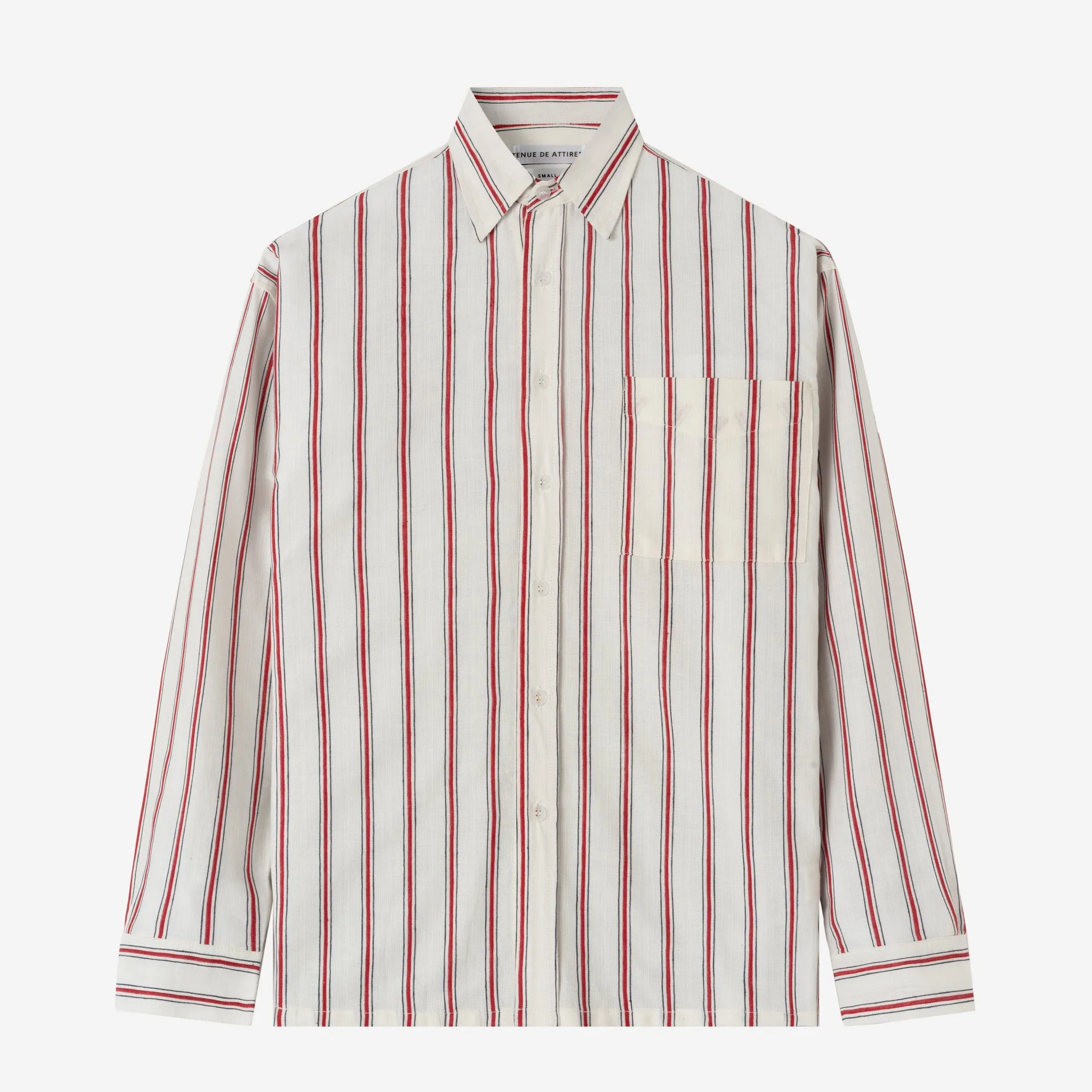 Sunny Vacation Long Sleeve Striped Shirt - Red White