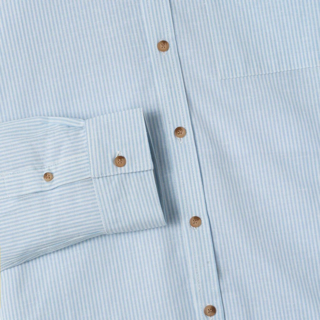 Sunny Vacation Long Sleeve Striped Shirt - Sky Blue White