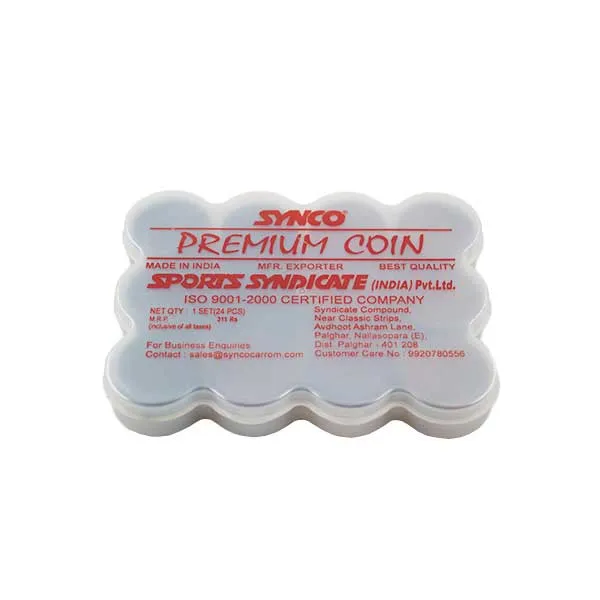 Synco Premium Carrom Board Coins 8mm thickness