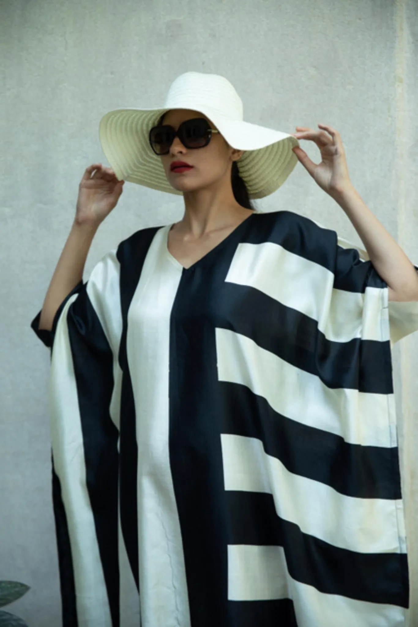 The 'Classic Stripes' Eri Peace Silk Kaftan