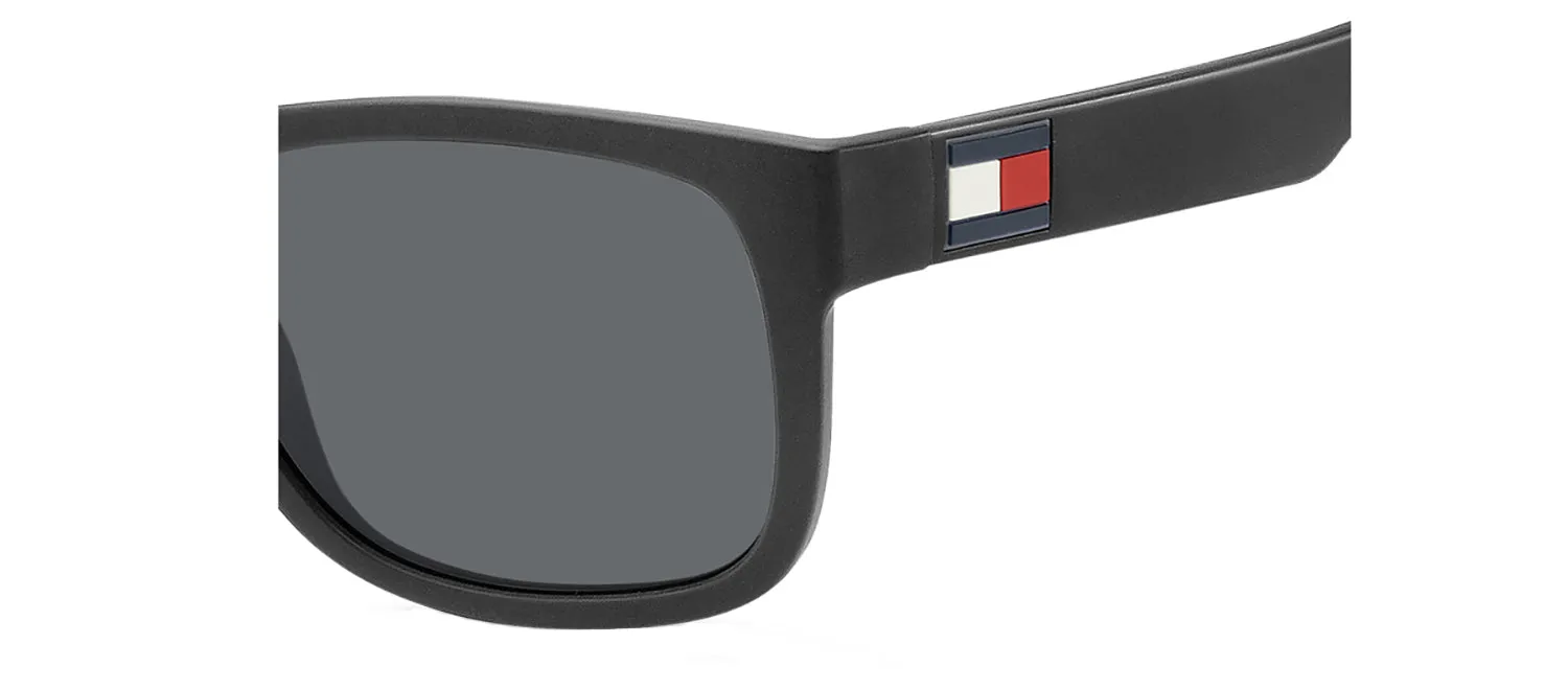Tommy Hilfiger TH 1556/S 08A_IR Rectangle Plastic Black Sunglasses with Grey Lens
